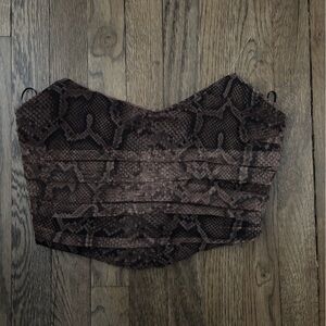 NWT Zara Snakeskin Corset Crop Top